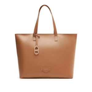 bolsa shopping grande capsula metal marrom - AnaCapri