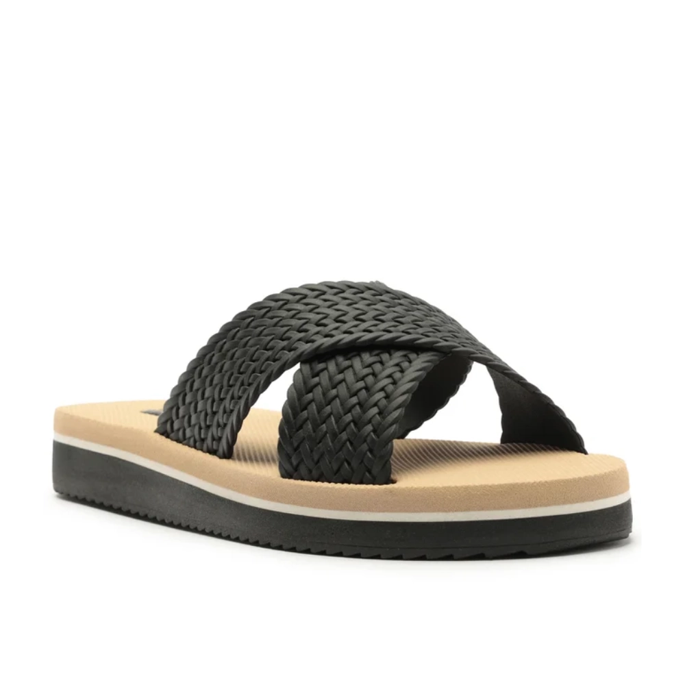 Chinelo Tiras Cruzadas Pop Flatform Preta - AnaCapri - Imagem 2