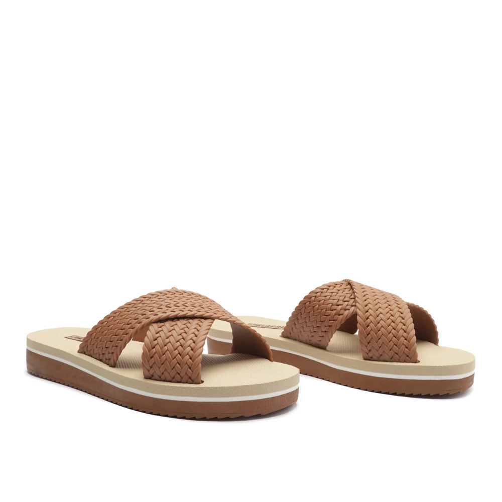 Chinelo Marrom Tiras Cruzadas Pop Flatform - AnaCapri - Imagem 2