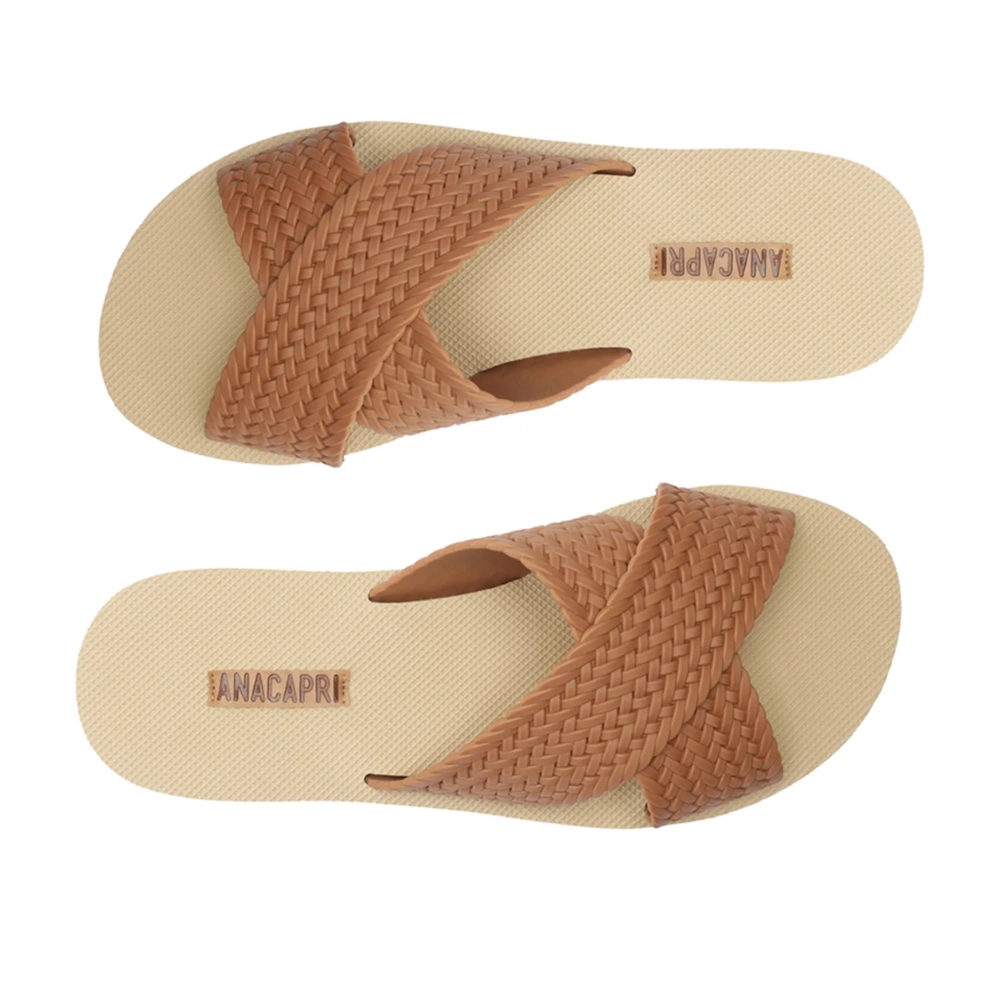 Chinelo Marrom Tiras Cruzadas Pop Flatform - AnaCapri - Imagem 3