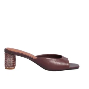 Tamanco Mule Couro Nobre Dark Cocoa - Santa Lolla