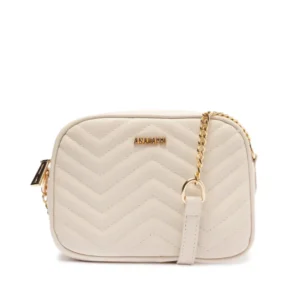Bolsa Tiracolo Média Matelassê Zig Zag Branca - AnaCapri